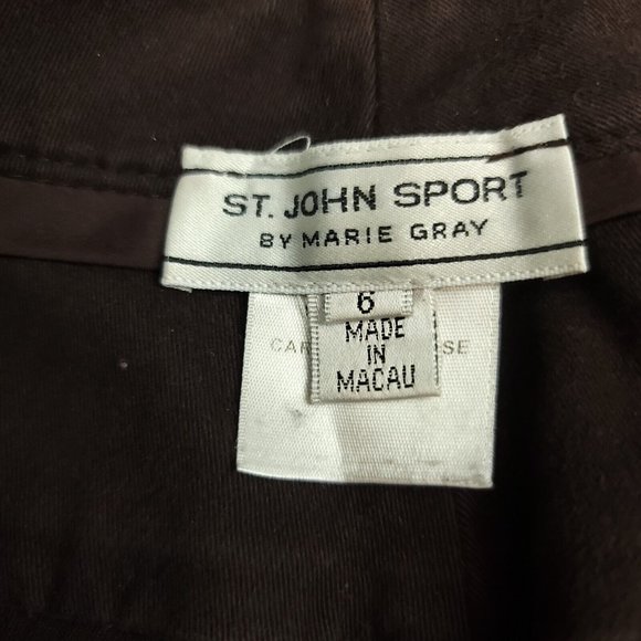 St. John Sport Womens 6 Pants Vintage Brown Denim High Rise Wide Leg Excellent - Picture 4 of 11